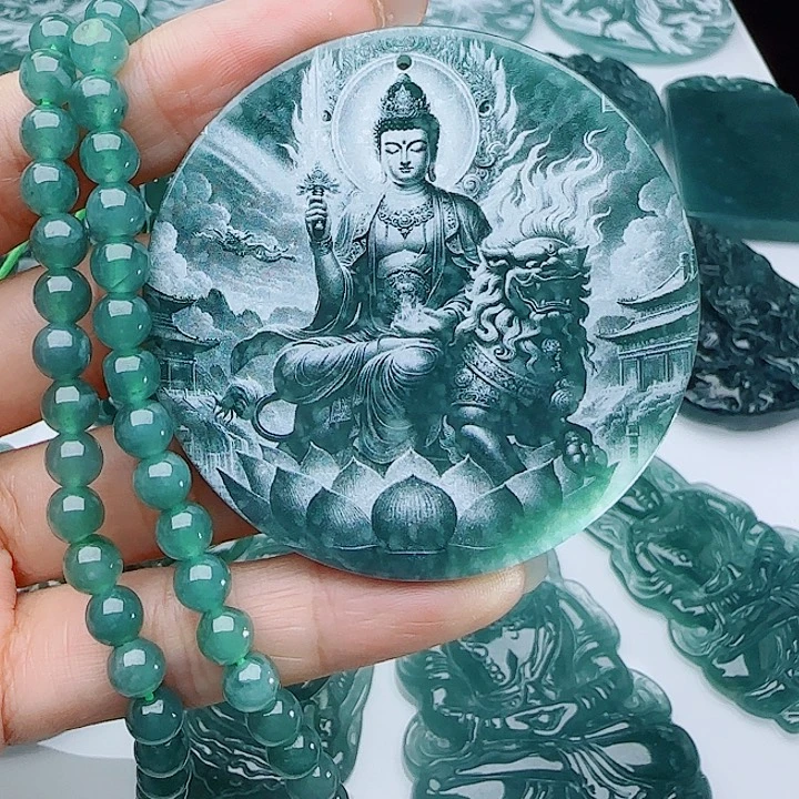 翡翠未镶嵌颈饰多样性发货天然的A货翡翠