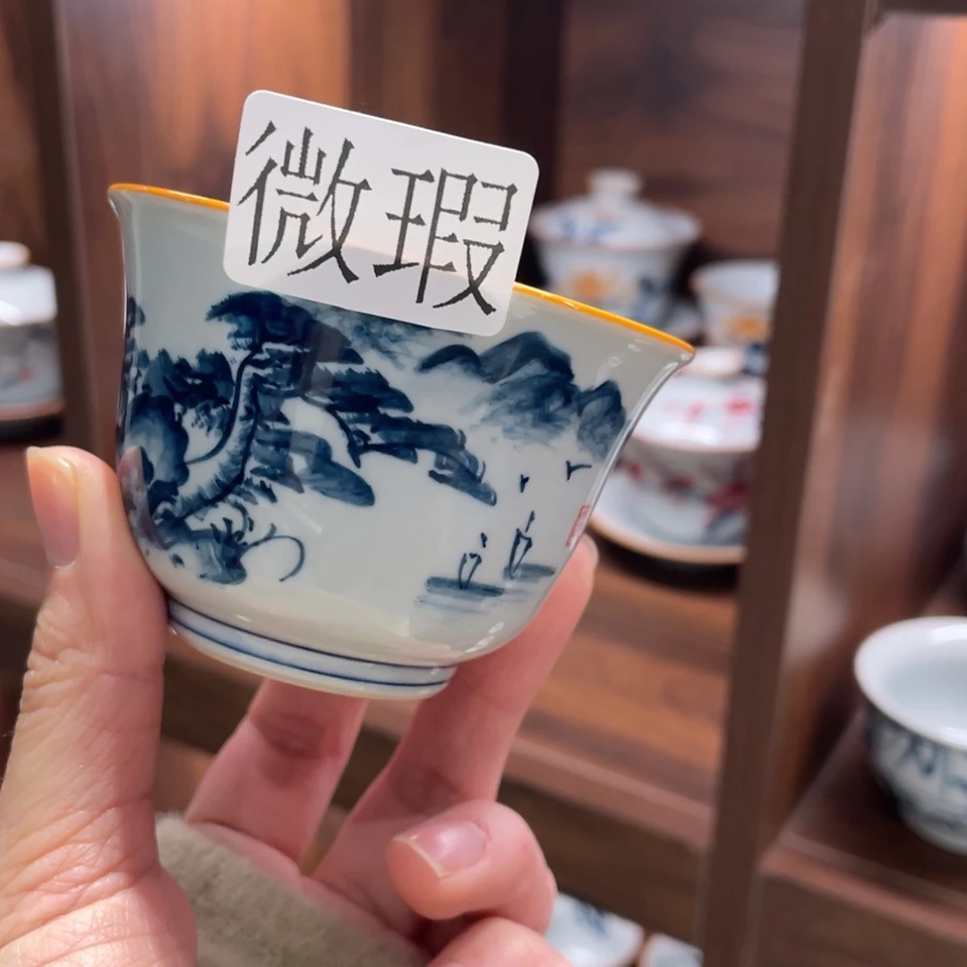 微瑕釉下彩纯手绘