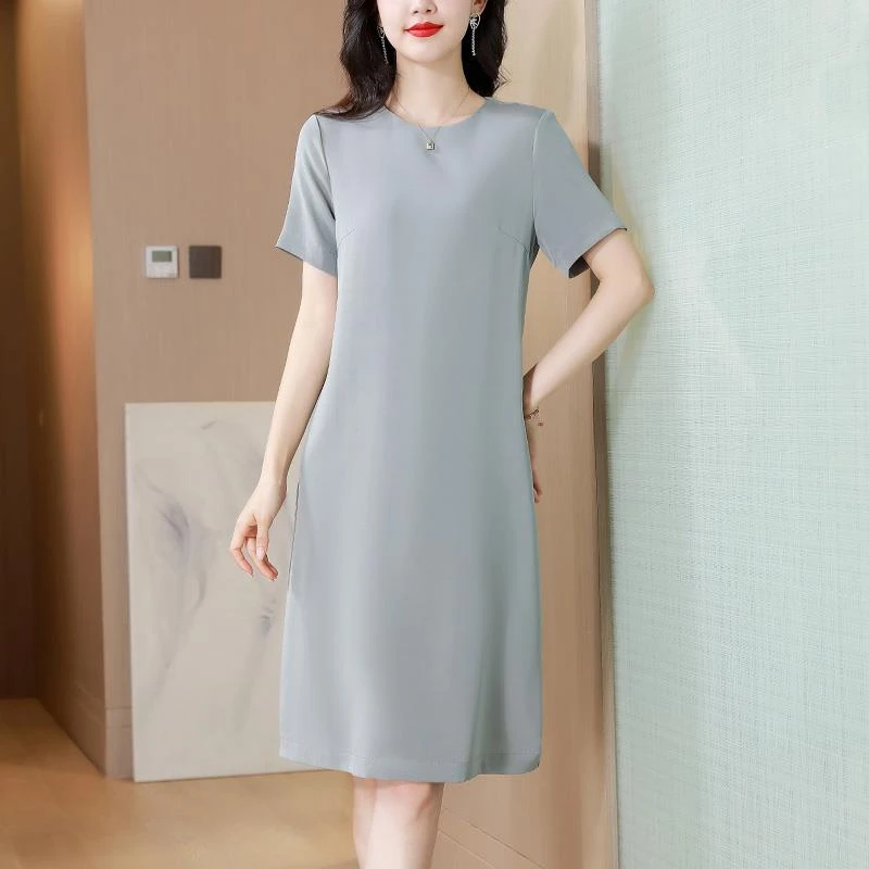 【JRXR女装】时尚简约雪纺连衣裙女士装夏季新款宽松休闲恤裙显瘦