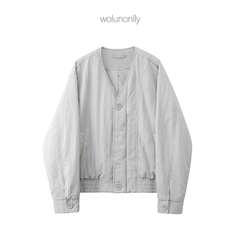 冬季日系极简轻奢短款长袖纯色V领羊绒开衫外套男打底男士马甲