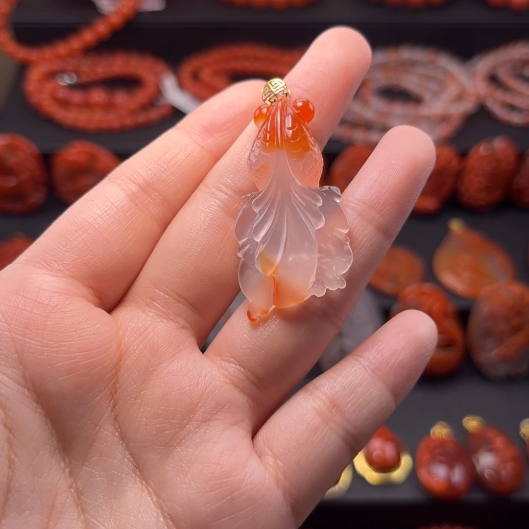 南红玛瑙南红18K金镶嵌