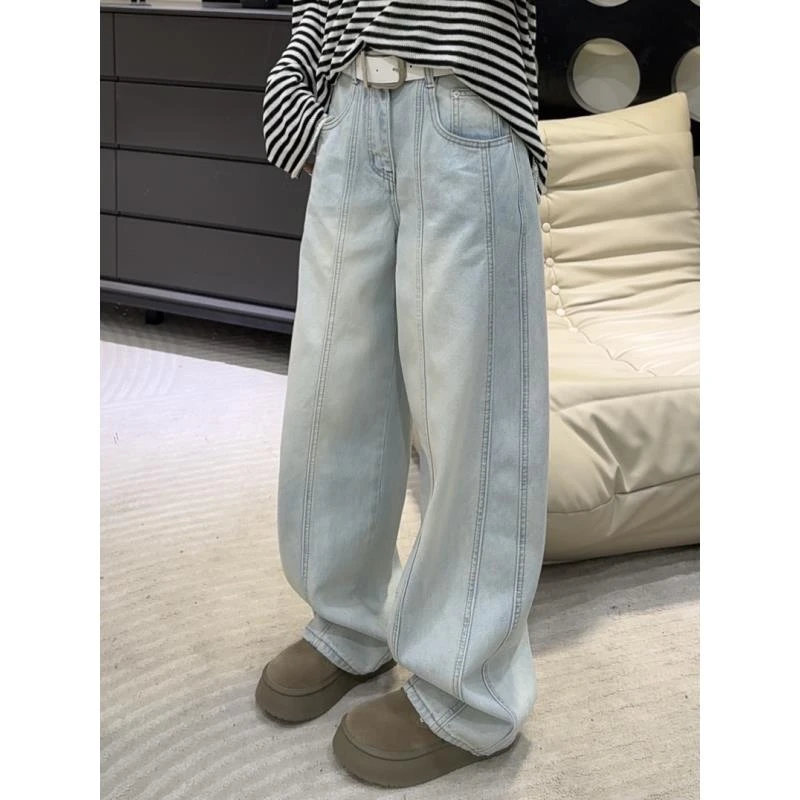 DALIANSU/大脸酥-4220   春季高腰显瘦阔腿牛仔裤