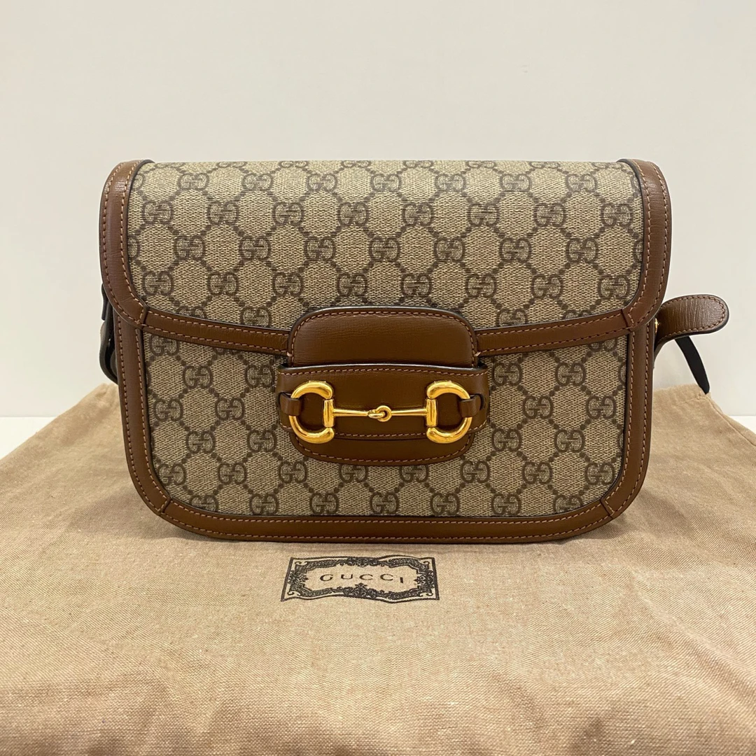 99新 GUCCI/古驰 1955 棕色马鞍包中号 肖战同款，满满的复古感