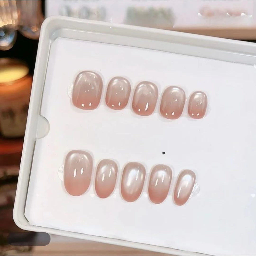 【微醺白桃】】圣诞平安夜纯手工穿戴甲秋冬必备显白美甲戴甲片