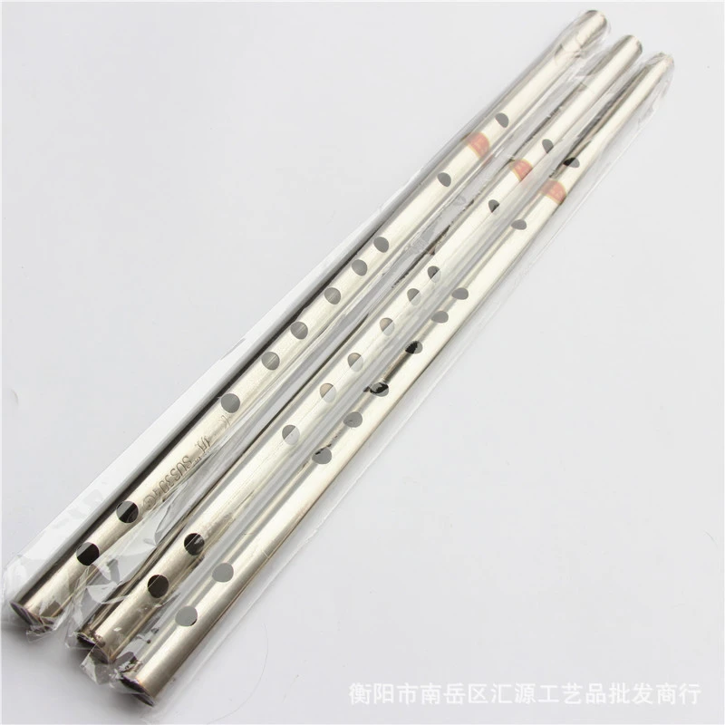加厚款304不锈钢笛防裂防霉F调/G调横笛金属铁笛乐器