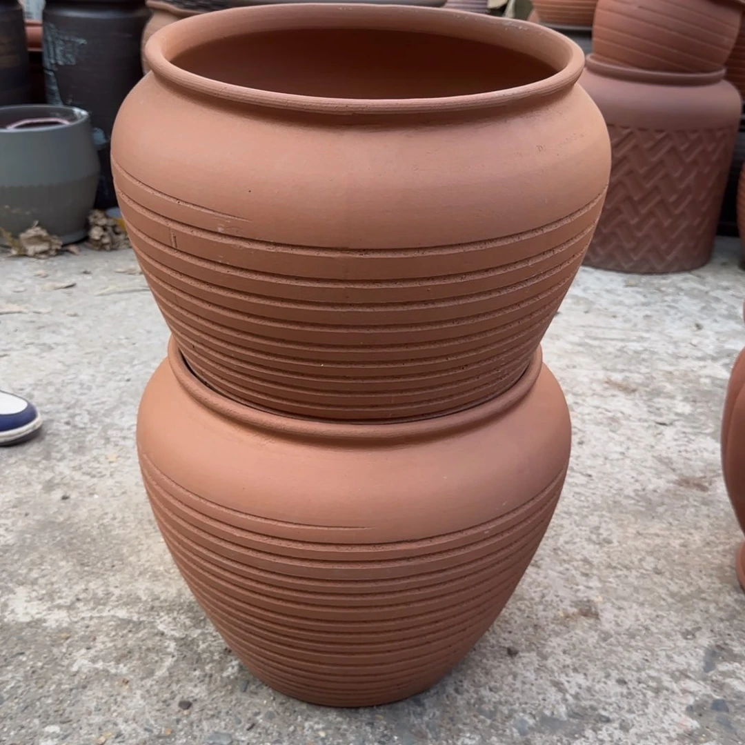 紫砂花盆口30高30宜兴土陶瑕疵底部火裂