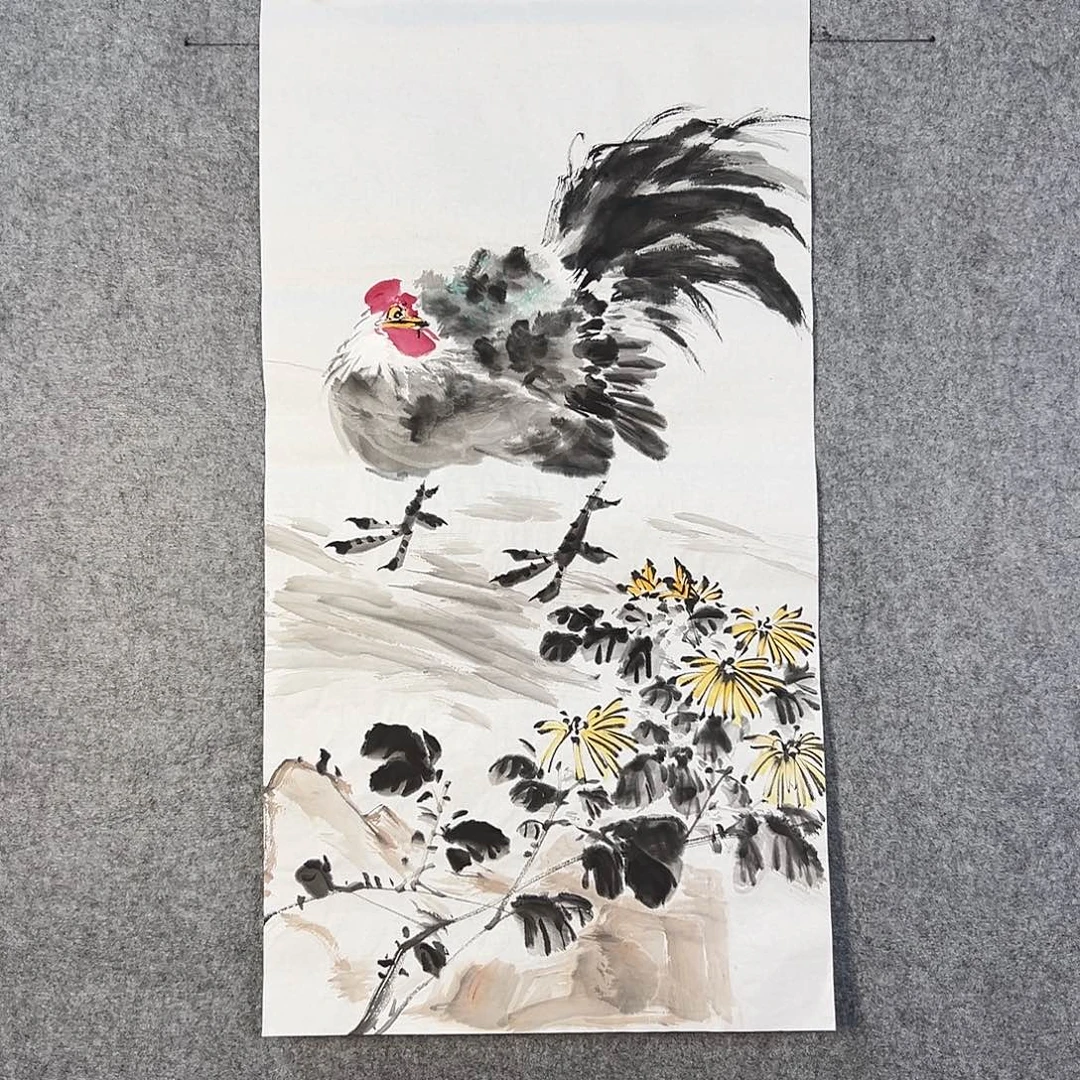 国画651 牡丹之花之叶的颜色与花色