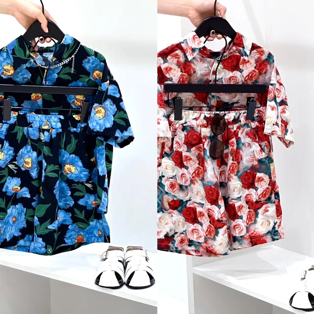 【现货】25夏· 夏威夷度假风沙滩花衬衫套装81989