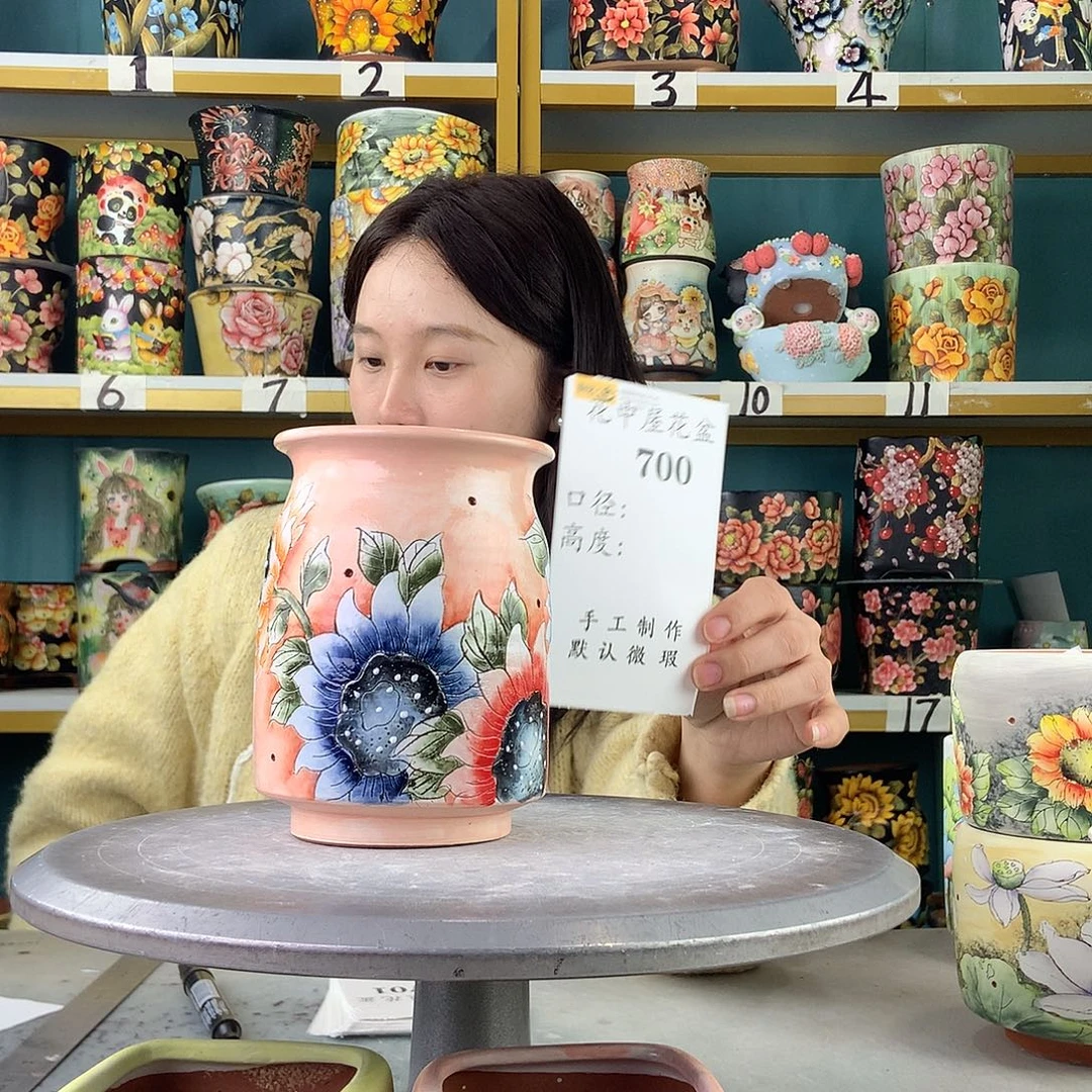 陶景德镇手工花盆700