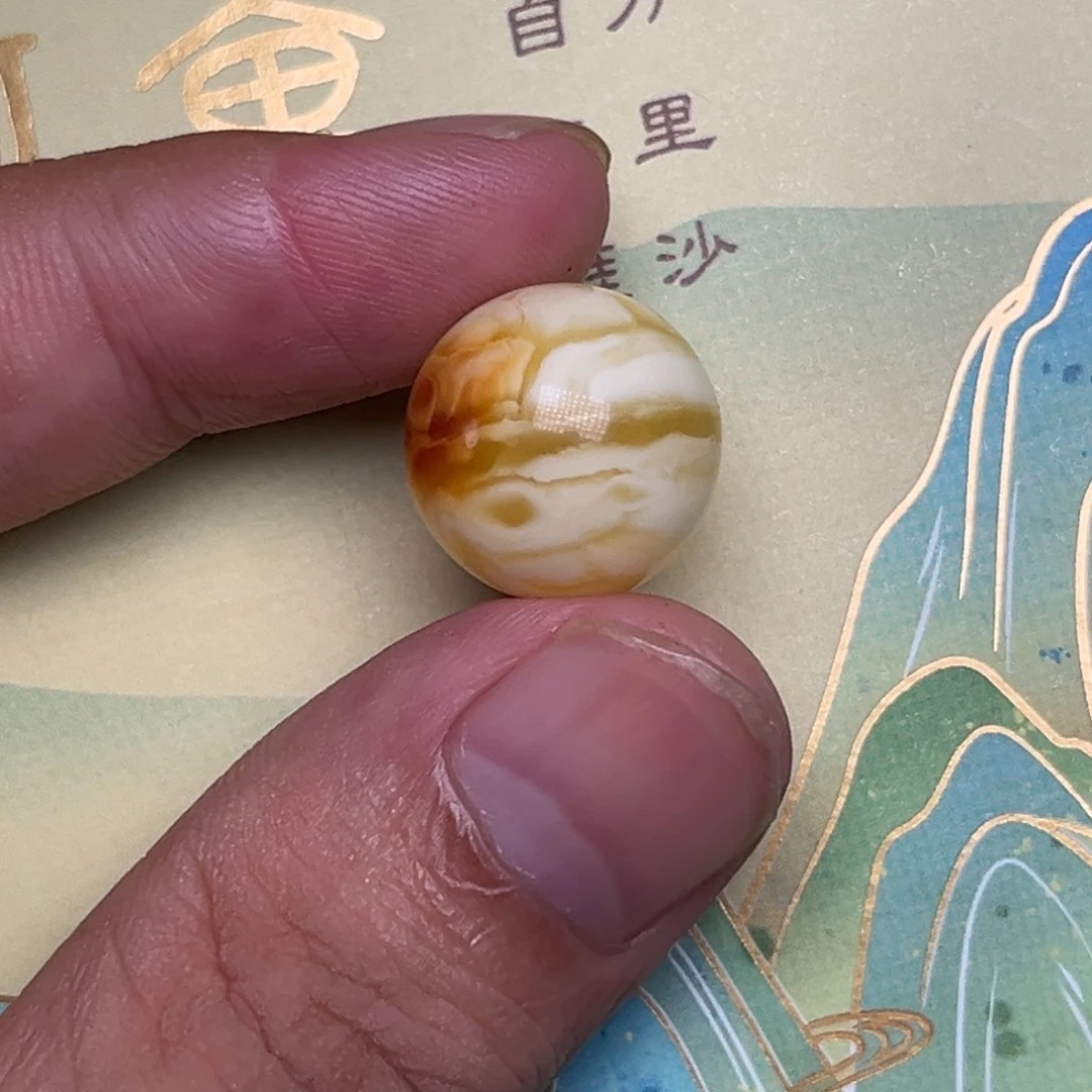 裸石琥珀未镶嵌蜜蜡沁色虎皮一线天15.5