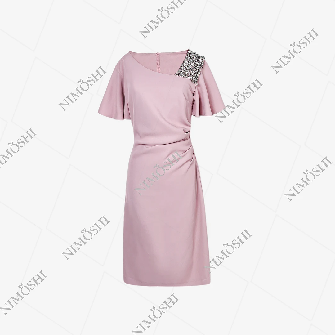 NIMðSHI【莎总】新款时尚轻奢简约设计气质显瘦款短袖连衣裙女Q1171