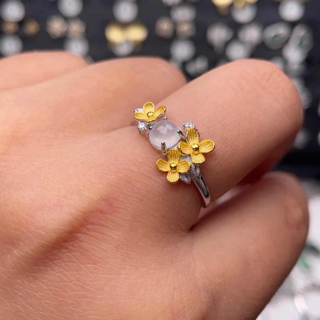 翡翠银S925镶嵌颈饰，