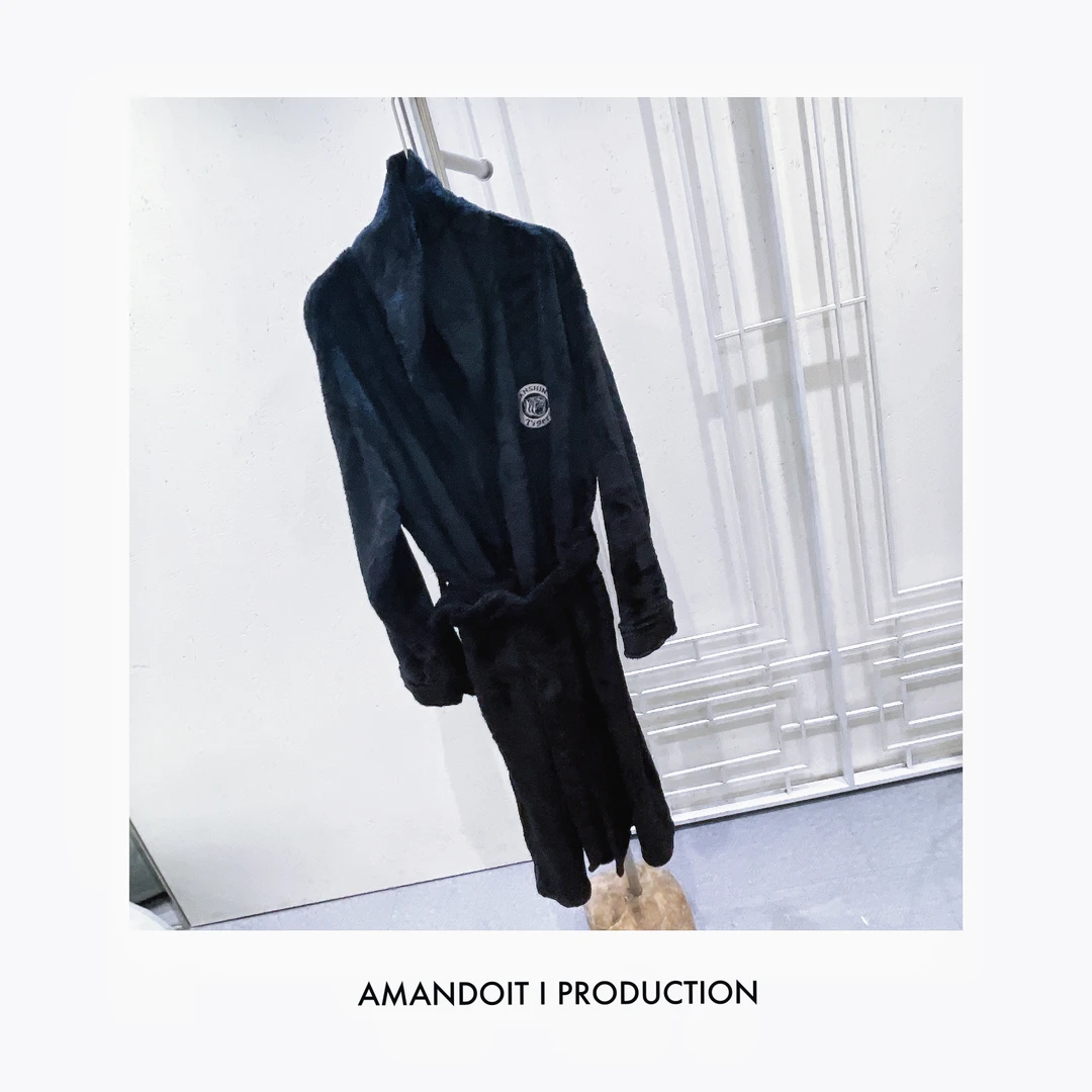 3764丨毛毛中长款睡袍外套