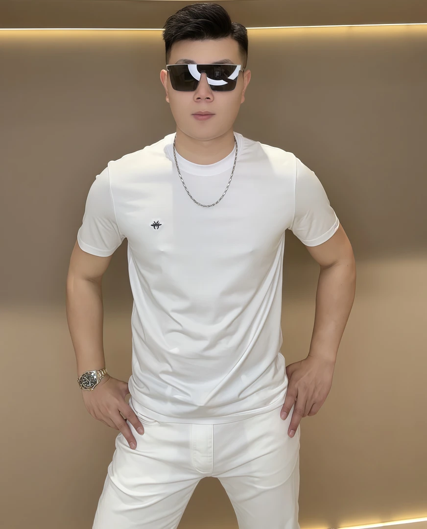 【泡面锅男装】夏季新款时尚小标弹力修身百搭男士短袖T恤 26317