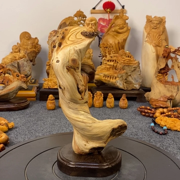 柏木（崖柏）崖柏达摩摆件根雕工艺品