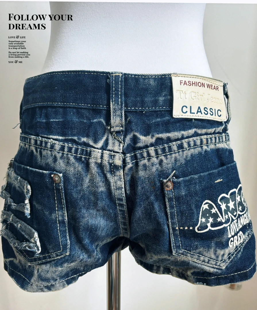 V2 孤品古着复古辣妹短裤短裙