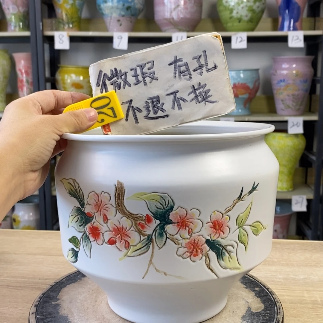 景德镇手绘陶瓷花盆