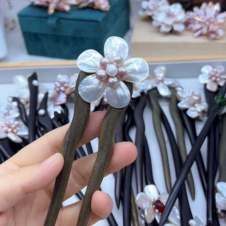 淡水珍珠发饰银S925镶嵌岁***?