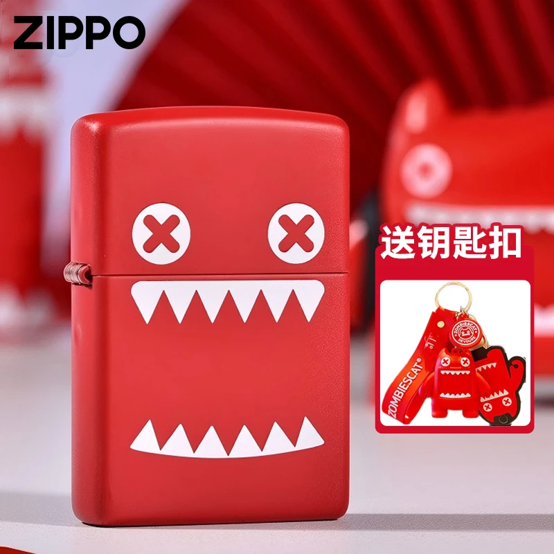 Zippo打火机魔鬼猫红色原装正品礼盒装经典煤油送男朋友防风DYJ1