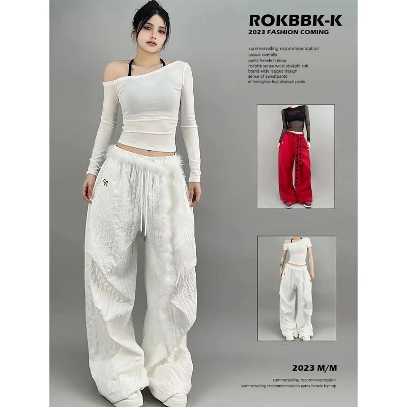 ROKBBK-K/布韩街舞潮牌运动裤女宽松版型休闲裤嘻哈爵士舞长裤