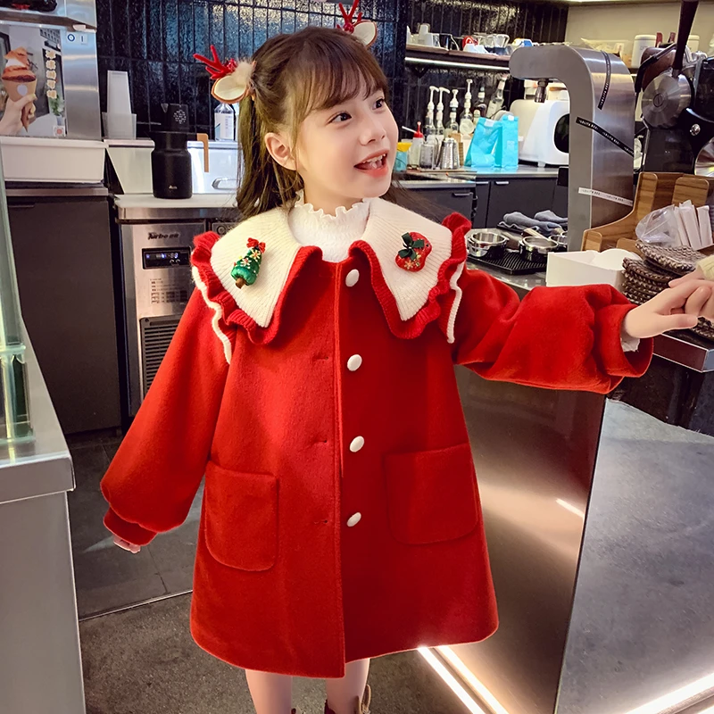 【宠粉浮力】米米哈罗女童中长款夹棉呢子大衣 M83351