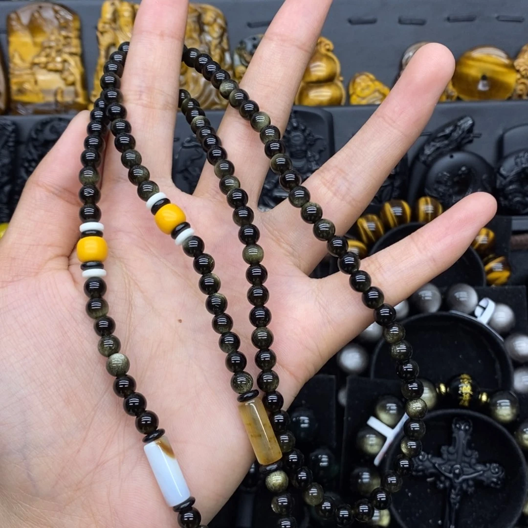 合金黑曜岩珠宝奇石风***翩