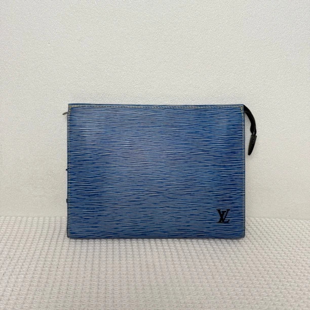 99新 LouisVuitton/路易威登 98新/7063时尚经典蓝色水波纹手拿包