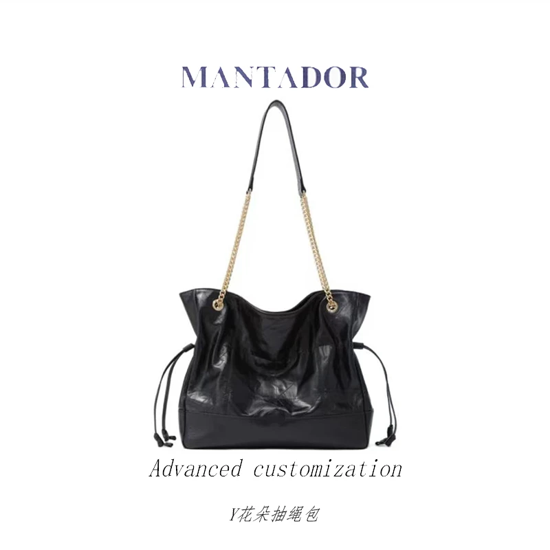 燕姐（Y花朵抽绳包）头层羊皮  原厂工艺  单肩  斜挎包(6136)