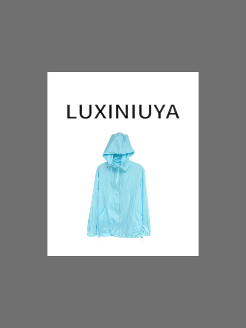 【LUXINIUYA】夏季定制冰蓝色薄款透气防晒衣外套#CX3583