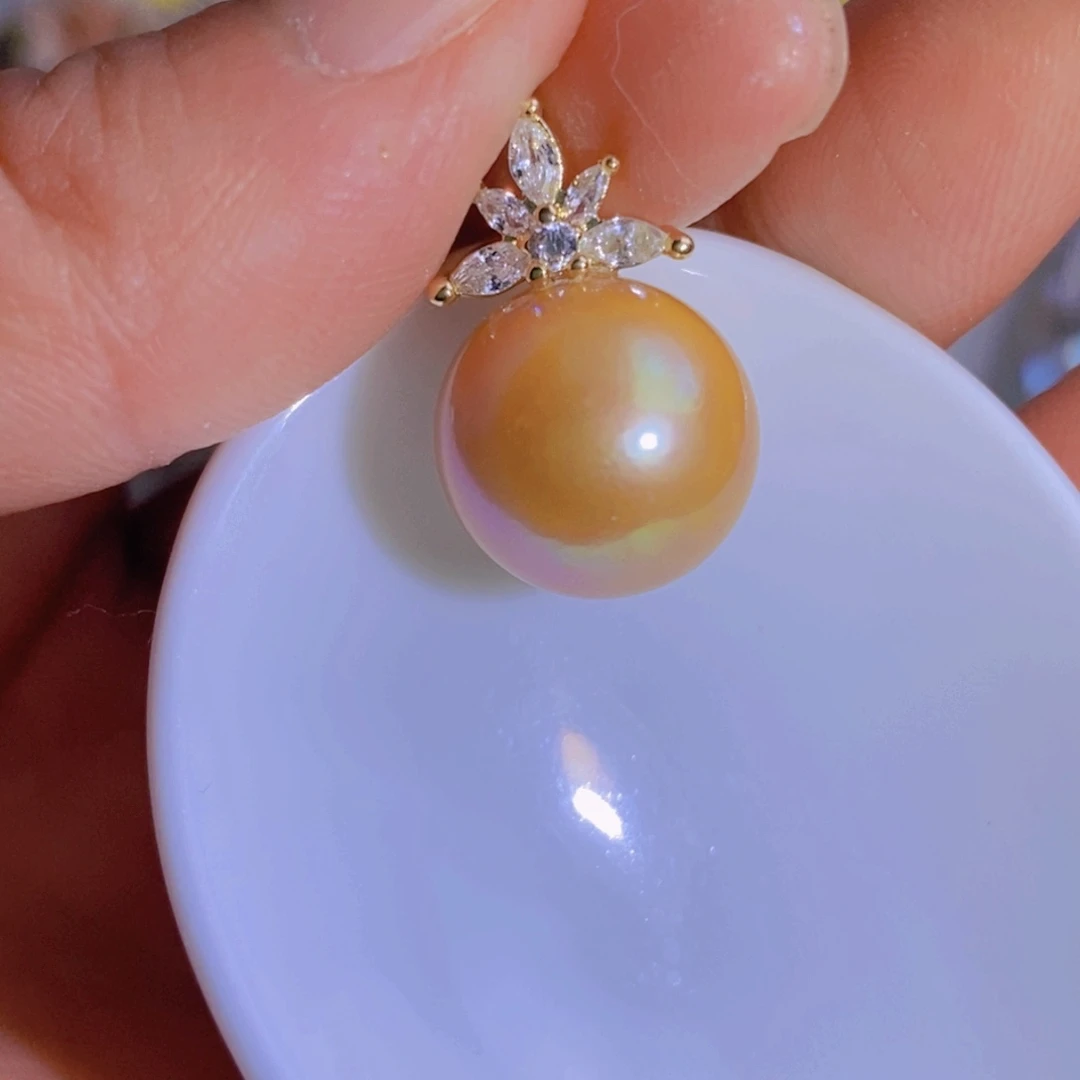 银S925镶嵌天然淡水珍珠淡水珍珠