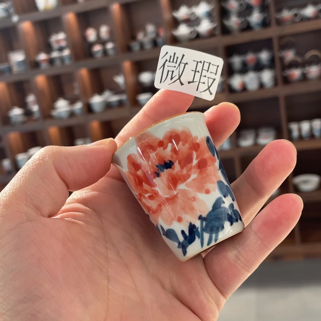 釉下手绘茶具微瑕