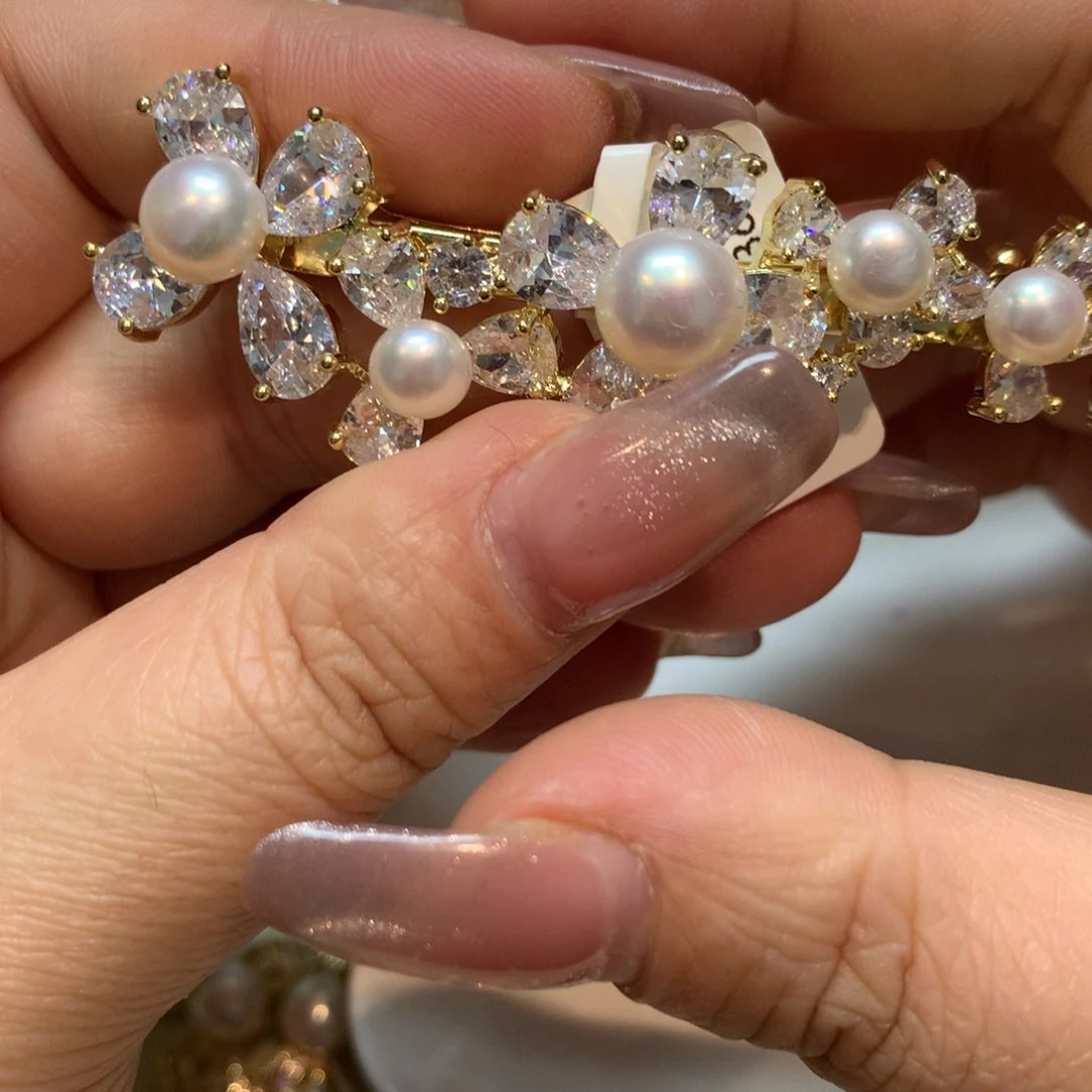 淡水珍珠发饰未镶嵌