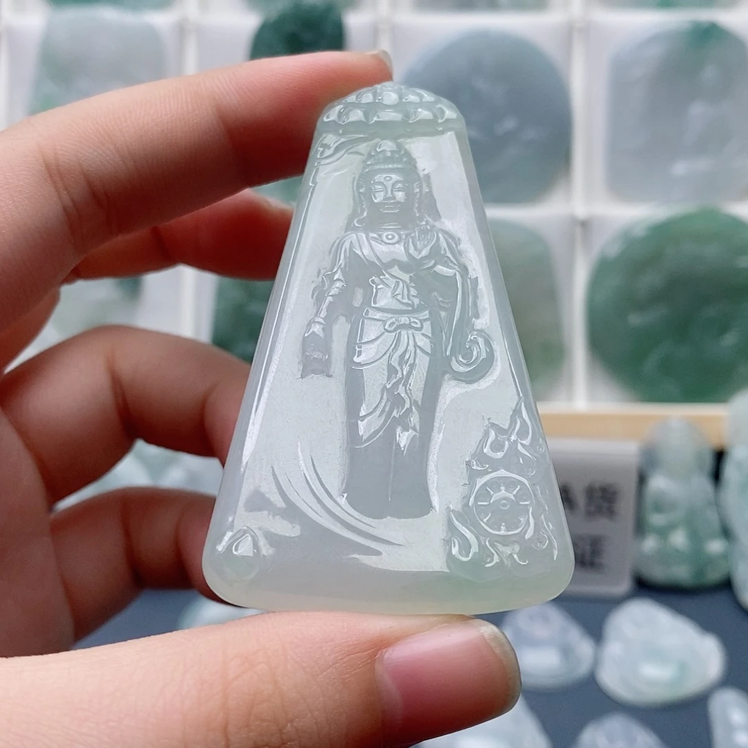 翡翠未镶嵌吊坠(不含链)站观音