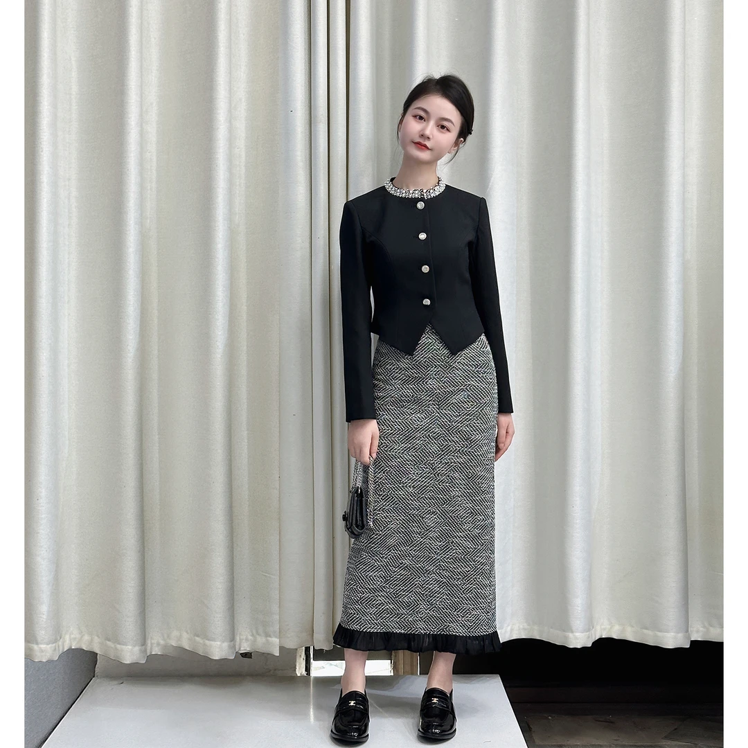 【罗曼巴黎】小娜椒小个子秋季小香风气质外套高级感半身裙套装女