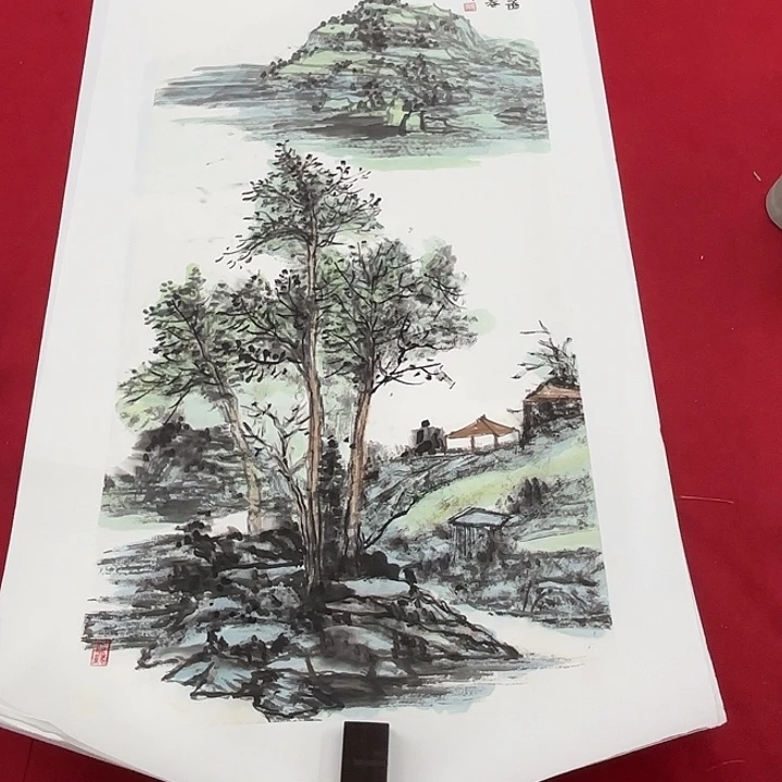 国画花鸟等图案为主