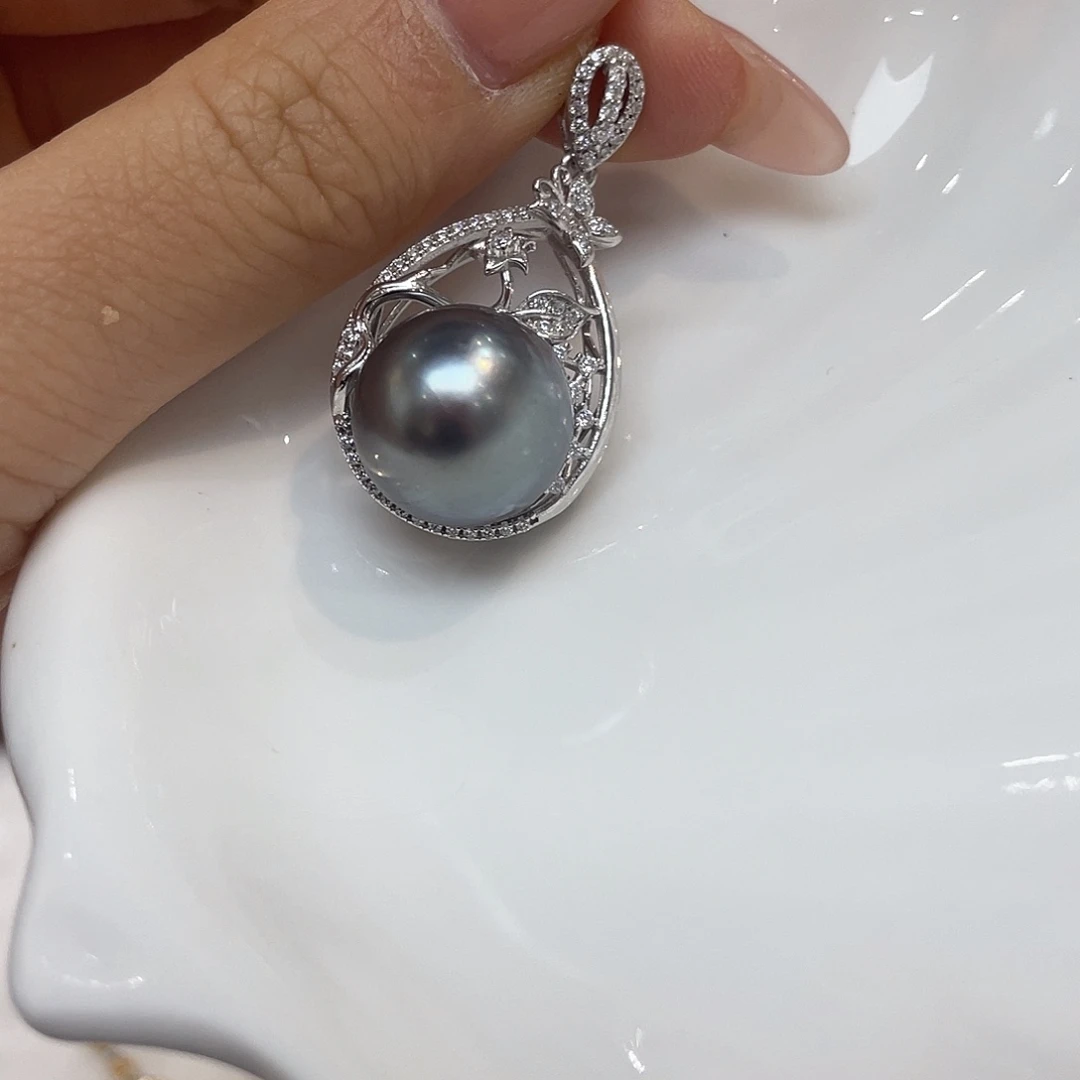 海水珍珠吊坠(不含链)银S925镶嵌