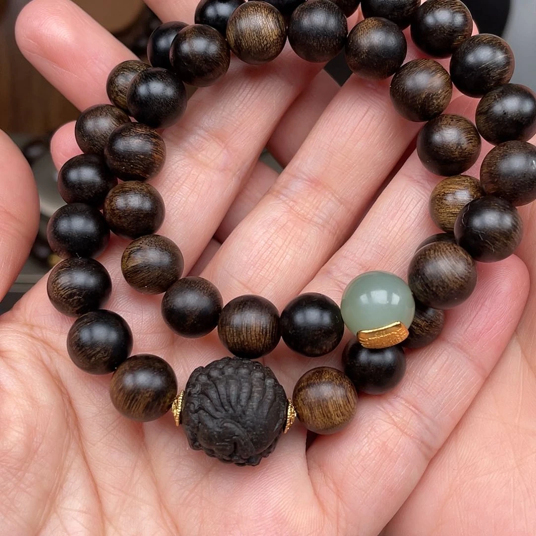 沉香手串自*人越南芽庄白棋雷击瘤疤
