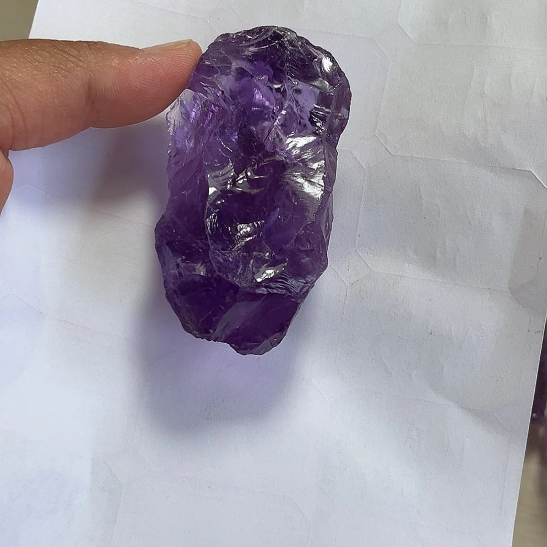 天然水晶原石未镶嵌紫晶风*