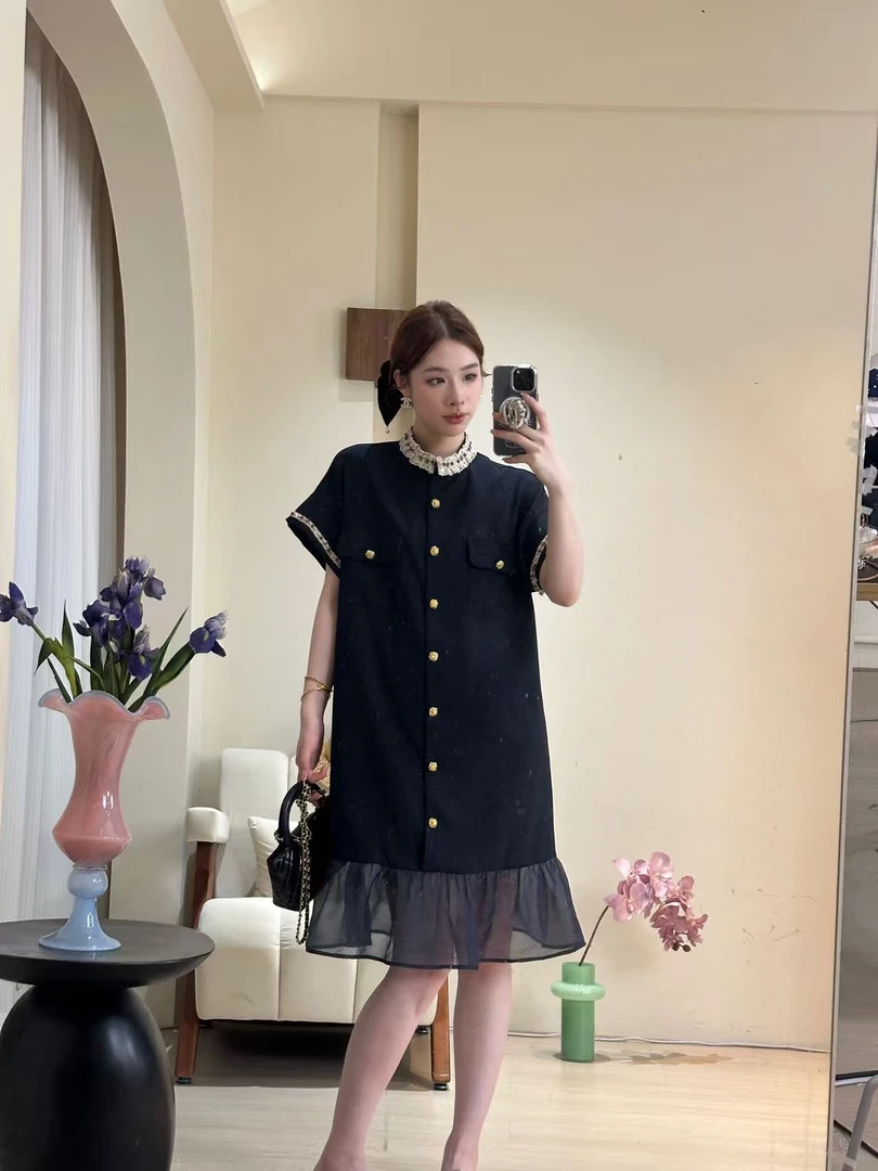 小闻原创设计 一颗甜桃 小香风大码显瘦2025夏季连衣裙女