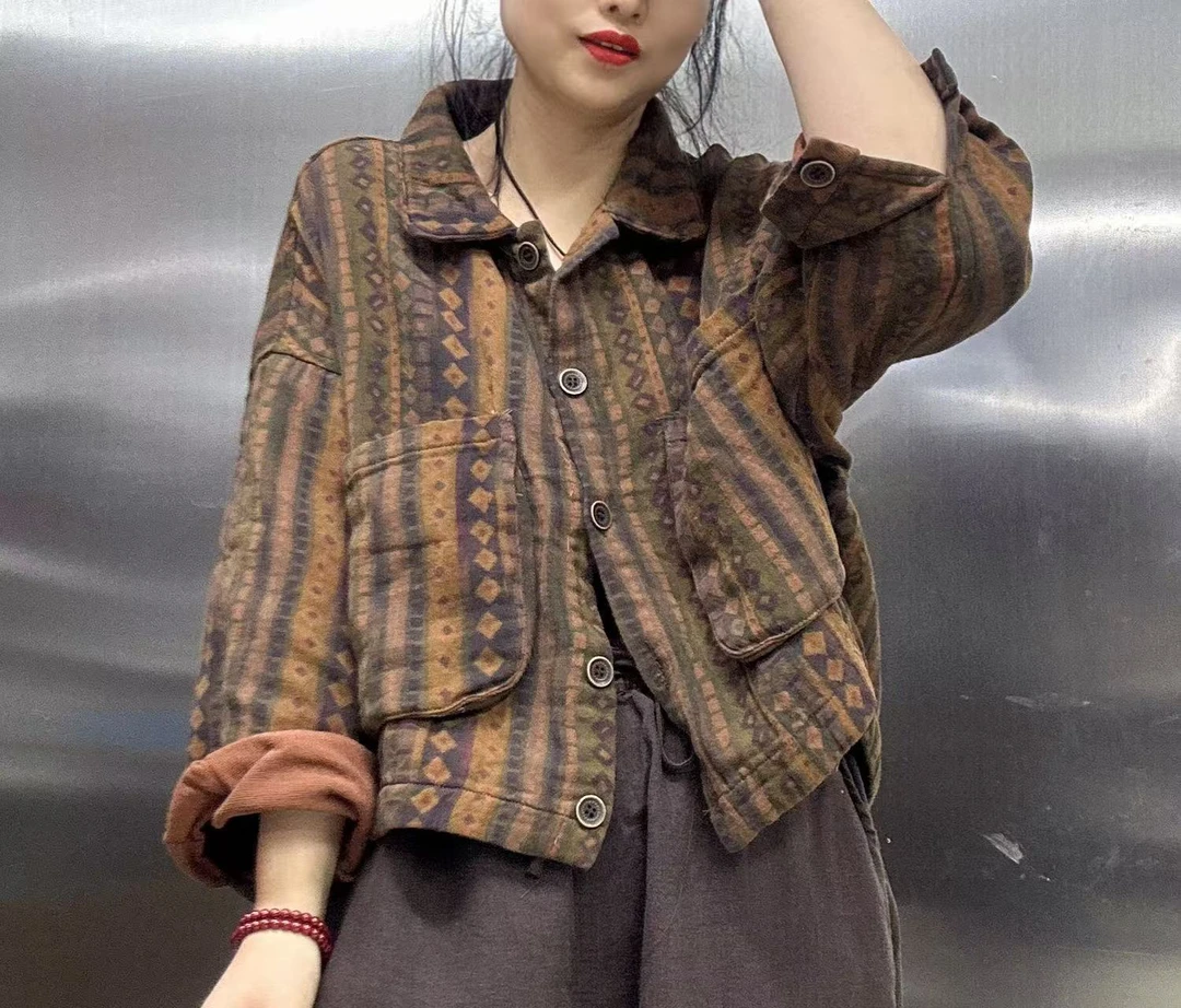 炒色双纱色短外套152395-1