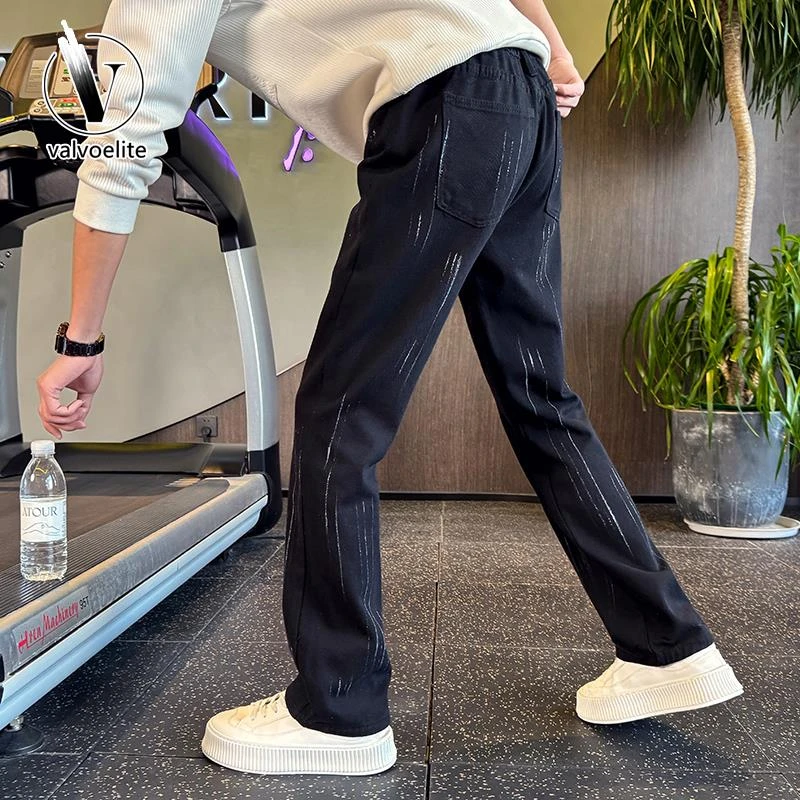 VALVOELITE高级感裤子男款美式高街牛仔裤新款春秋潮牌痞帅休闲裤