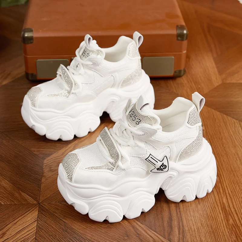 老爹鞋女2025秋季新款透气网面松糕厚底内增高女鞋百搭休闲运动鞋