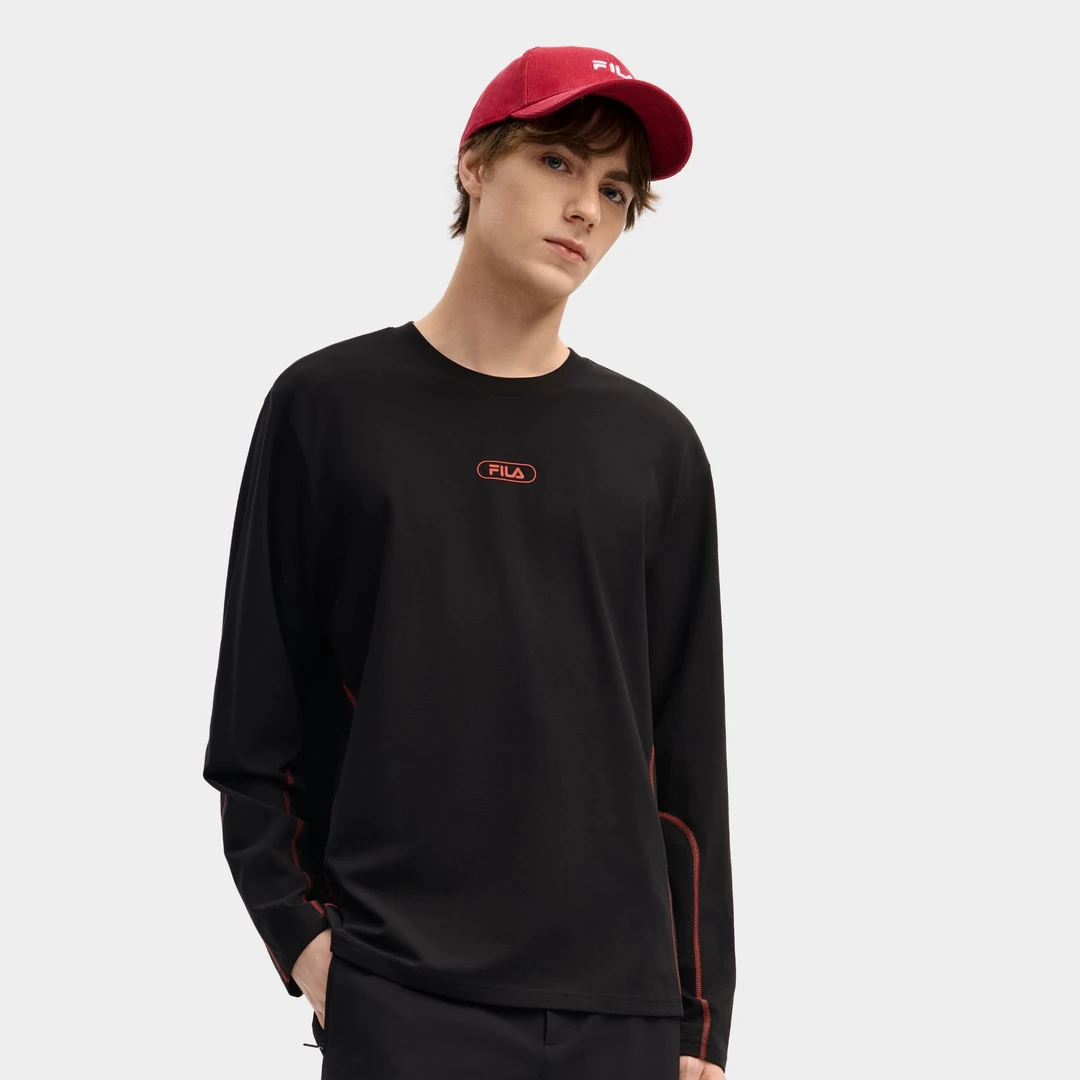 Fila/斐乐男士【丝柔棉】秋冬新款简约时尚户外长袖上衣F11M549208F