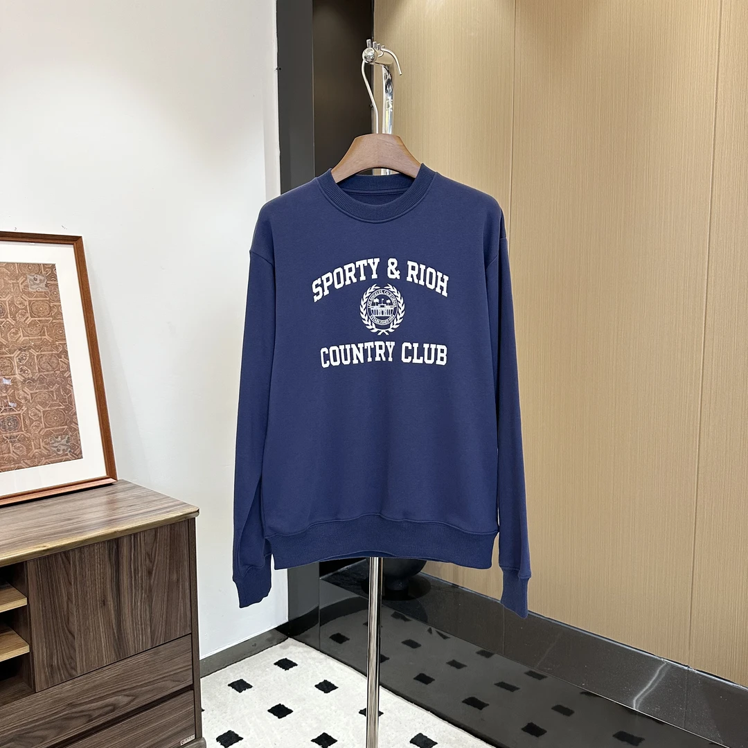 陈邓邓25春款美式圆领慵懒风女卫衣字母徽标印花宽松显瘦上衣6003