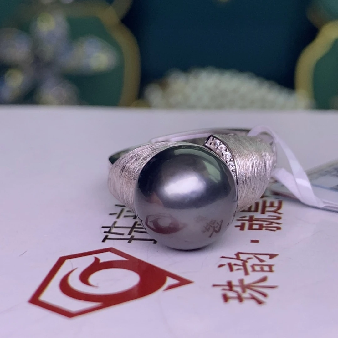 银S925镶嵌戒指海水珍珠