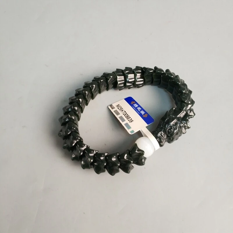 【预展链接】M25HT008839 - 和田玉黑青龙鳞手串