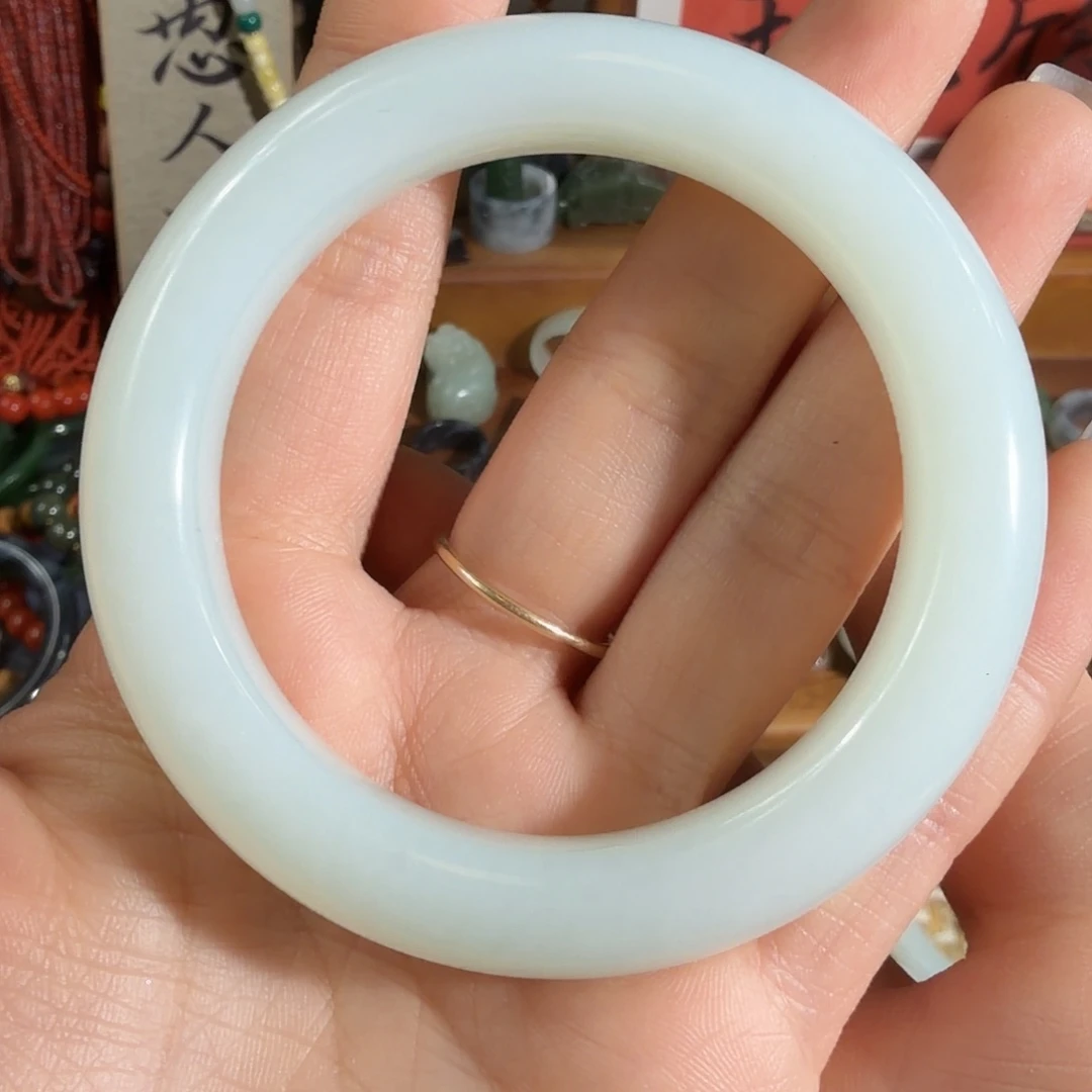 和田玉未镶嵌手镯55-56