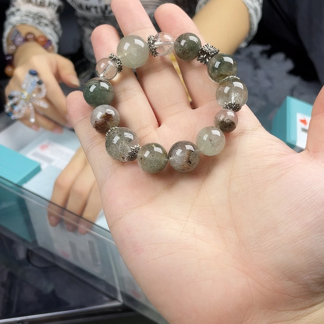 银S925镀金镶嵌水晶手串