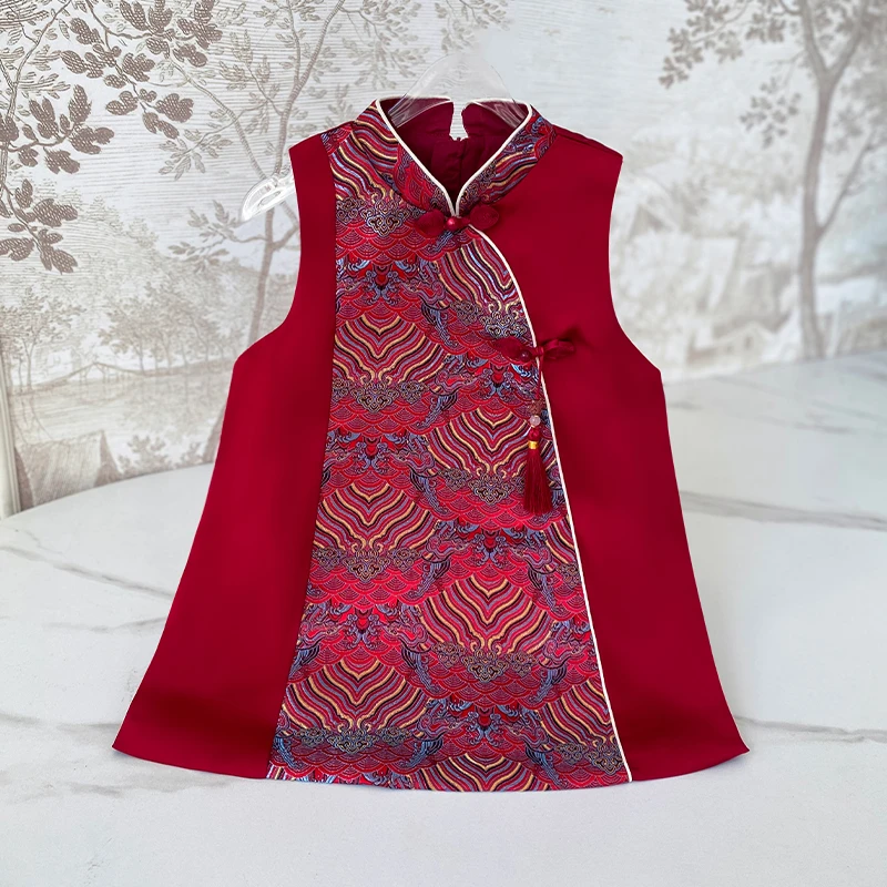 周岁礼服女宝宝夏款中式冠衣婴幼儿百天一岁抓周生日宴唐装旗袍裙