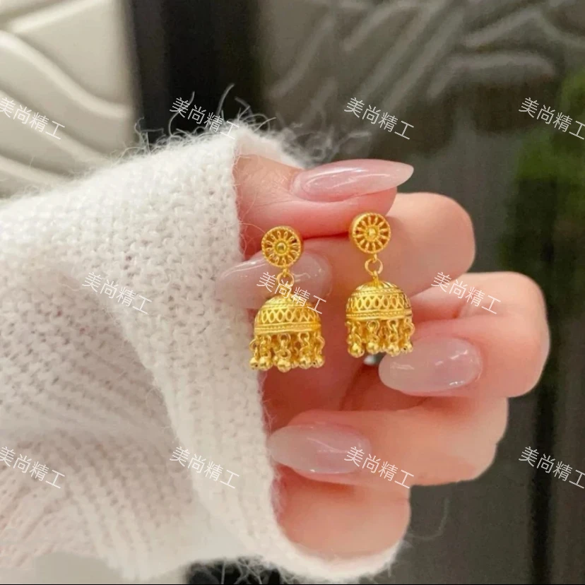 铜合金耳饰 【新中式宫灯流苏耳饰】时尚潮流  百搭百配 丽人 轻奢